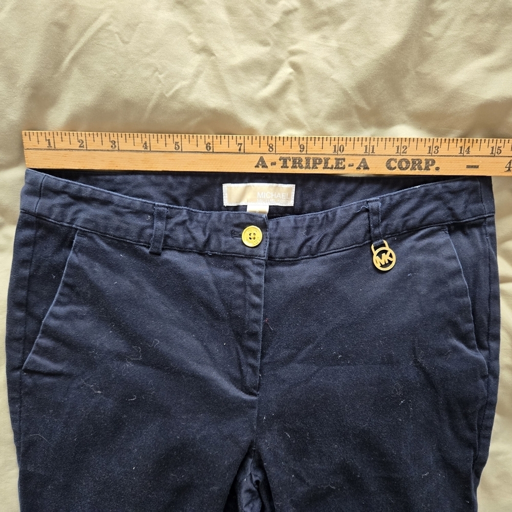 Micheal Kors Slim Fit Navy Blue Trousers - Picture 6 of 8